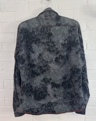 Georg Roth Button Shirt Brown Black Plaid Flock Pattern Contrasting Cuffs Large - Picture 7 of 19