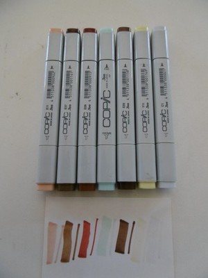 COPIC Marker 7 Stück E11 E 57 E09 BG10 E59 Y11 C1 made in Japan .Too