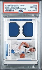 2018 NATIONAL TREASURES RC DUAL MATERIALS #JBR JALEN BRUNSON 34/99 PSA 10 POP/2