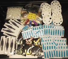 Lot of 6 Coil Tattoo Machines Supplies, Ink Caps,Tubes,Tips,Grips,Skin, More