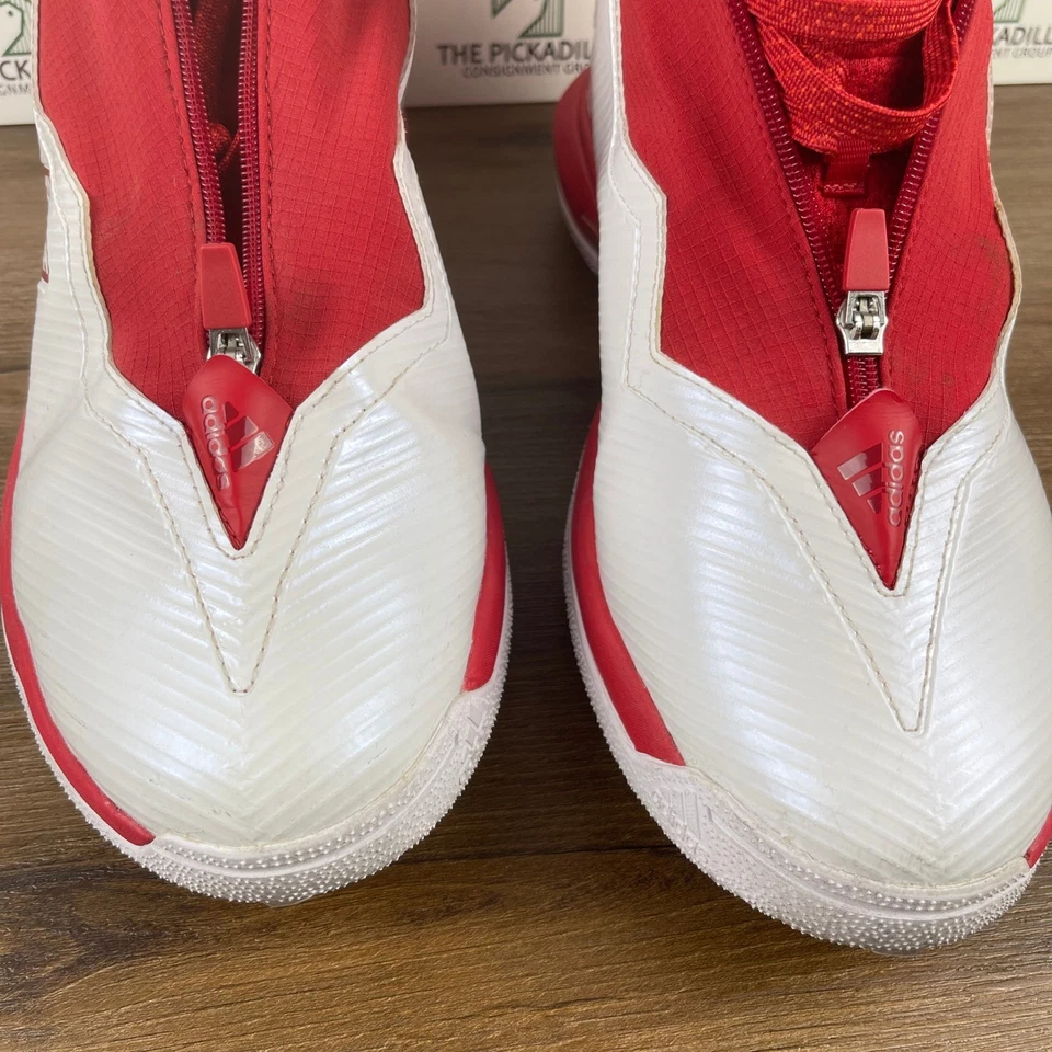Botines de fútbol Adidas Nasty 2.0 para hombre talla 14 blanco rojo cremallera Foto 3 de 4
