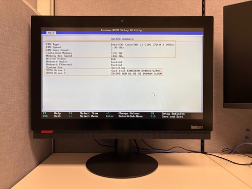 Lenovo TC M810Z AIO Touch Intel i3-7100@3.9GHz 8GB RAM 240GB SSD HD W10P - Picture 5 of 11