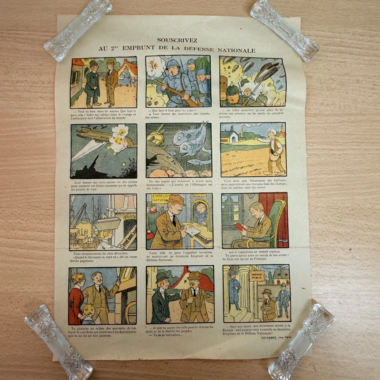Affiche Souscrivez au 2e Emprunt Défense Nationale 1916 WW1