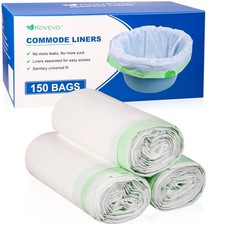 150 Pcs Bedside Commode Liners for Potty Chair Liners Disposable