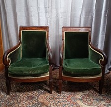 Paire de fauteuils Restauration en acajou