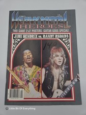 Heavy Metal Heroes Jimi Hendrix vs Randy Rhoads Magazine w/ Poster (Hit Parader)