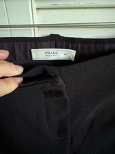 Prada Women's Black Virgin Wool Blend Trousers Size 40