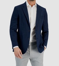Nautica Men's Blue Modern-Fit Active Stretch Weave Sport Coat Jacket Size 42R