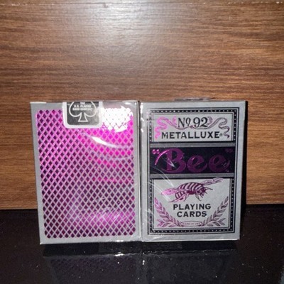 Bee Black and Magenta Metalluxe Playing Cards   Rare Premium Foil Deck