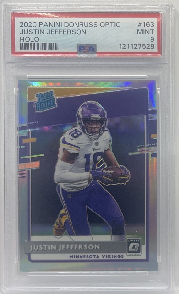 2020 Panini Donruss Optic Holo #163 Justin Jefferson Rated Rookie PSA 9 Mint RC