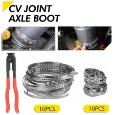 Universal Adjustable Axle CV Boot Joint Crimp Clamps W/ Clamp Pliers Tool 20pcs