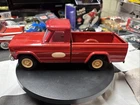 VINTAGE 1960's METAL RED TONKA JEEP PICK UP TRUCK TOY 9" PRESSED STEEL.