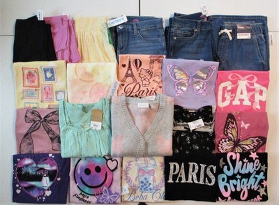 NEW! GIRLS SZ 10/12 12 CLOTHES LOT B2 SCHOOL JEANS,LEGGINGS,S/S &L/S TOPS,RE$425