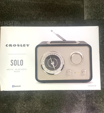 Crosley Solo AM/FM Bluetooth Radio Black Open Box Tested Working Minor Box Dent