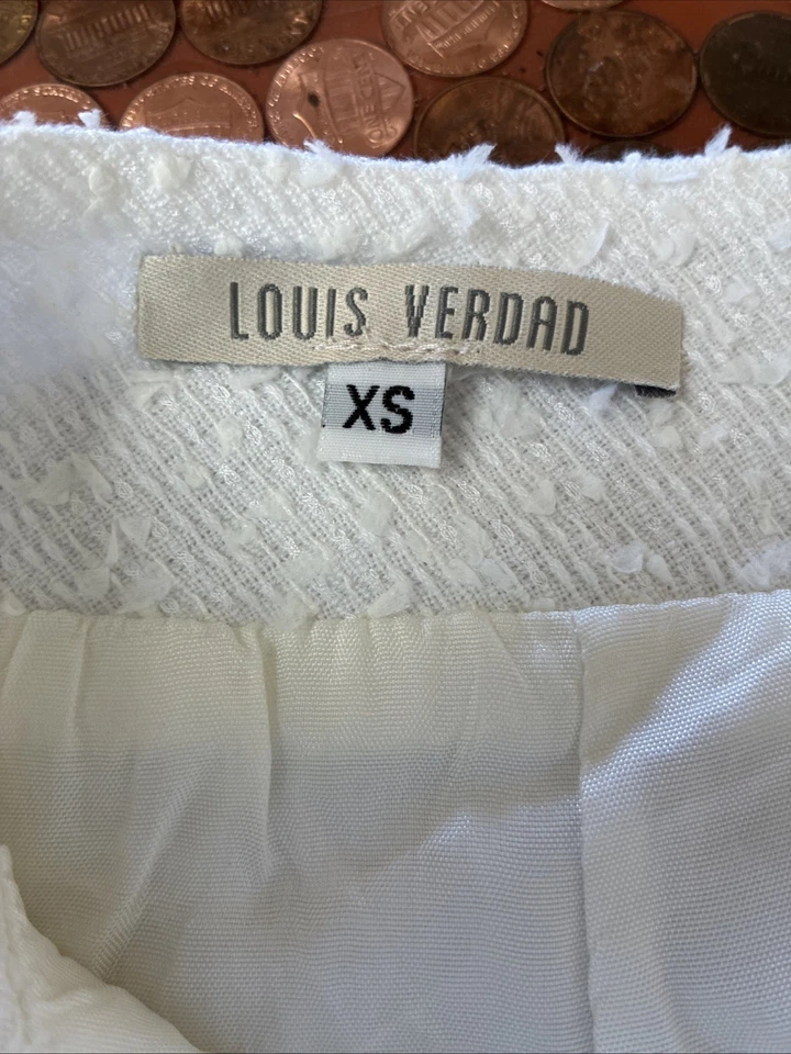 Falda Louis Verdad Blanca Cintura Alta - Detalle de Ojales de Encaje - Talla Extra Pequeña Foto 3 de 3