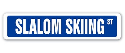 SLALOM SKIING Street Sign race racer competition gates poles