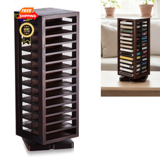 Ripeng Cassette Tape Holder, 28 Capacity 360 Rotating 28 Capacity, Brown
