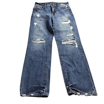 Aeropostale Jeans Mens 30X30 Loose Distressed Blue Denim Stretch Dark Wash
