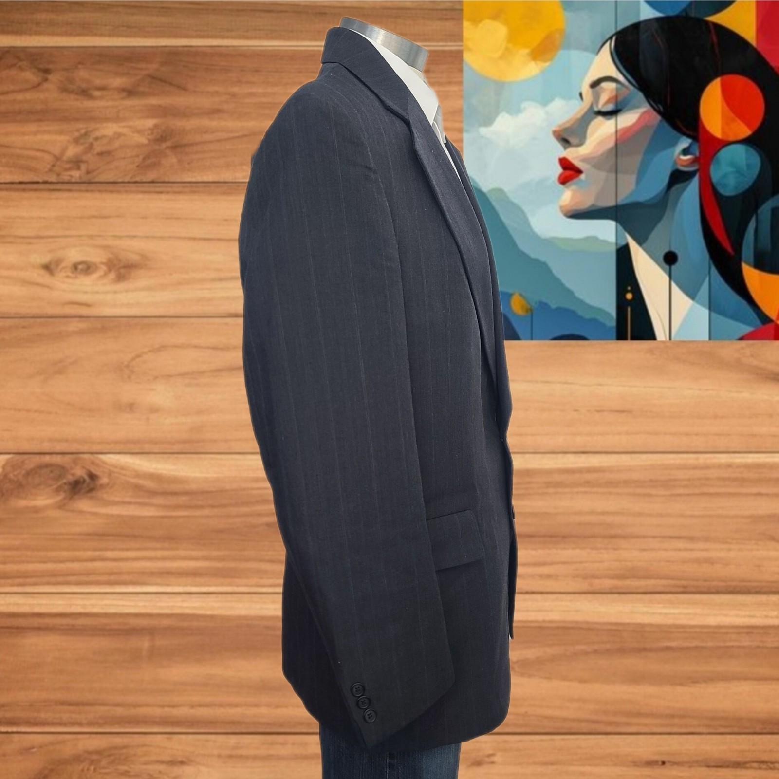 FILA Cappotto sportivo uomo Adams Row grigio a righe misto lana taglia 42L