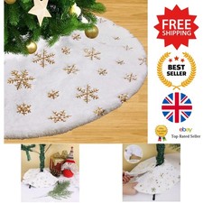 Xmas Tree Cover - Faux Fur Snowflakes Base Skirt for Holiday Decoration - 38CM