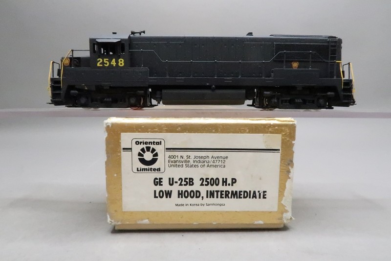 HO BRASS ORIENTAL PRR PENNSYLVANIA GE U25B LOW HOOD INTERMEDIATE 2548 as-is