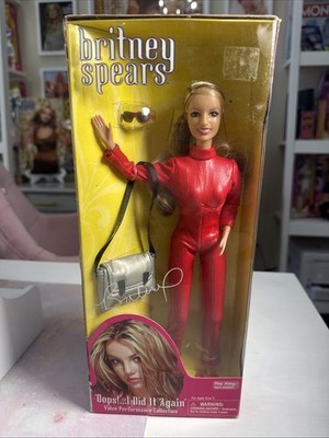 Britney Spears Doll Year 2000 Oops  I Did It Again Leather Red Catsuit NIB RARE