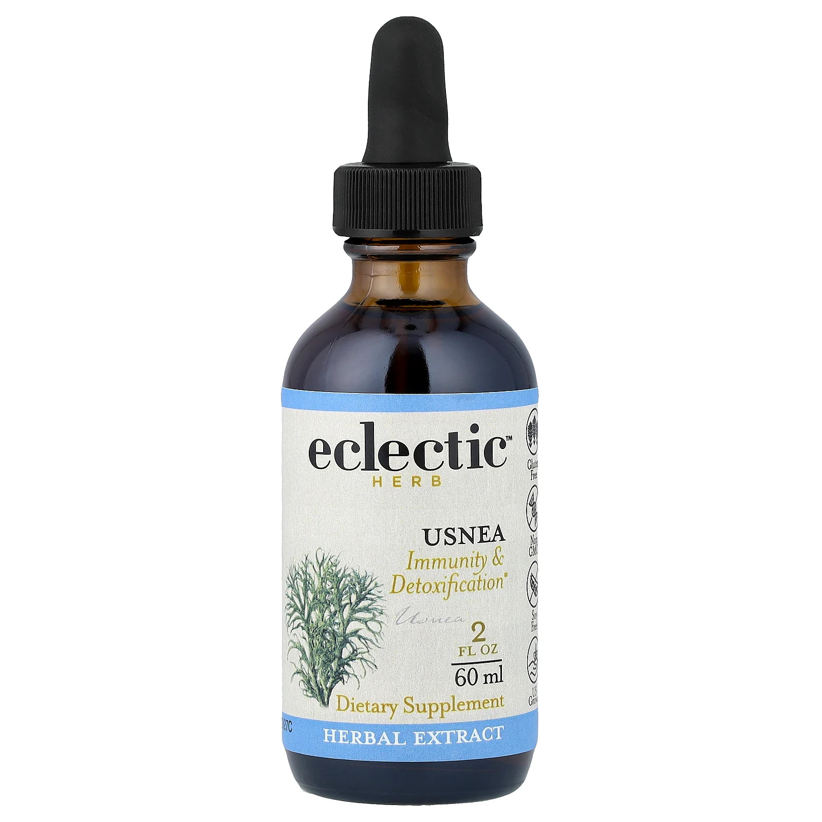 Eclectic Institute Usnea 2 fl oz 60 ml Dairy-Free Gluten-Free Organic 4890₽