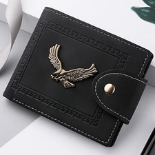 Men's Wallet Men's Short Wallet Youth Fashion Personality Pu Leather Credit Card