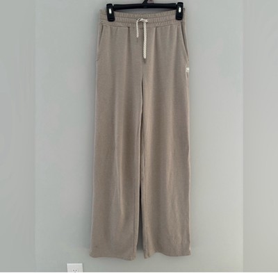 Vuori Halo Essential Wideleg Pant in Ecru Heather Size XS Long