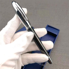 Luxury Rollerball Pen Black Silver Chrome Executive Writing VIP Gift Rare