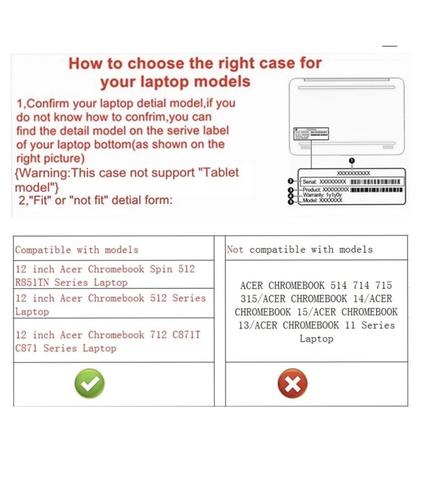 Protective Case Cover For 12” Acer Chromebook  NEW - Image 3 of 4