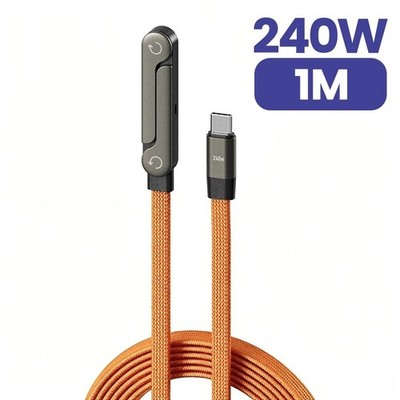 2-in-1 Invisible Holder Charger Cable   240W Fast Charging Cord with Phone Stand