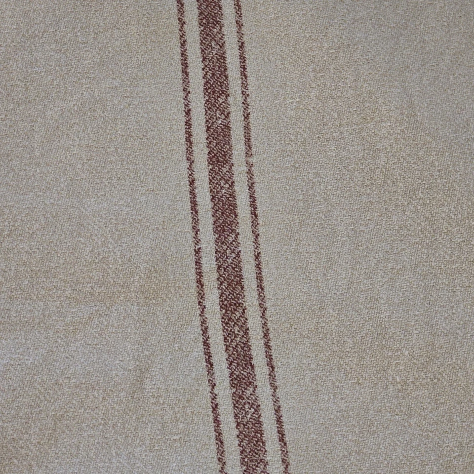 Pottery Barn w/Red Stripes Table Runner 17.5x108" Natural Oatmeal - Image 2 of 4