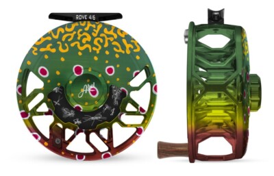 NEW ABEL ROVE 4/6 FLY REEL CLASSIC BROOK TROUT ROSE HANDLE - FREE $130 FLY LINE!