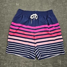Chubbies Shorts Men's Medium Striped Print Swim Trunks 7" Inseam Drawstring
