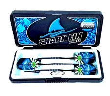 SHARK FIN BLACK TUNGSTEN SOFT TIP DART SET by Dart World, 20 gr, +50 FREE TIPS