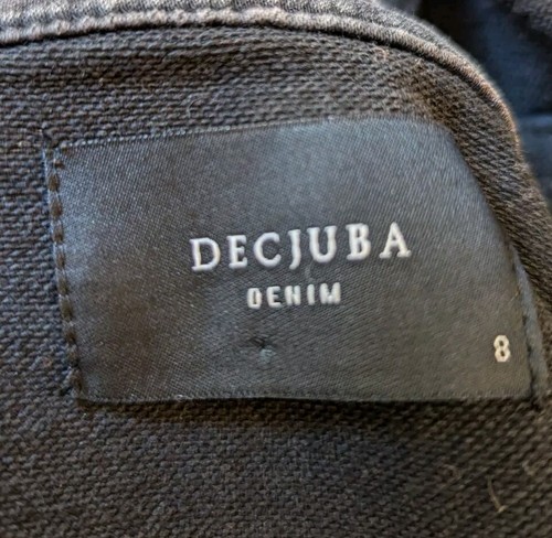 Decjuba 8 Denim Jacket Faded Black Grey Distressed Stretch Biker Zanti - Picture 14 of 15