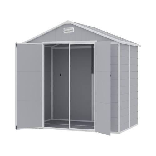 Outdoor Plastic Garden Storage Shed Bike Tools Shed Lockable House Cabin 8 X 4ft - Picture 5 of 7