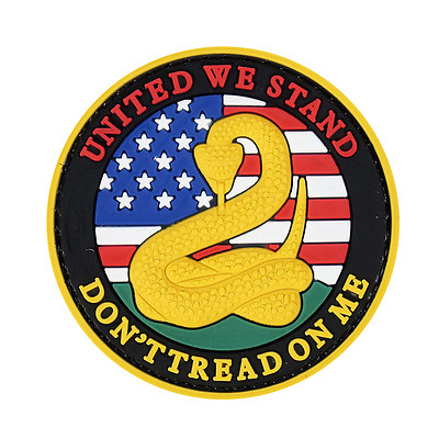 United We Stand Don't Tread on Me PVC Patch 3D Badge Hook #57