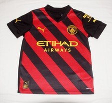Puma Manchester City Junior Black Red 2022/23 Away Shirt (XS - Age 7-8)