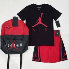 NIKE AIR JORDAN JUMPMAN Shirt Shorts  Backpack 3 Pc Set SIZE M  10-12 : NWT