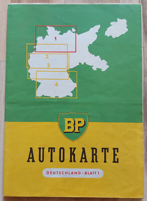 BP Autokarte Deutschland Blatt 1 Straßenkarte Plan JRO Landkarte Energol Visco-