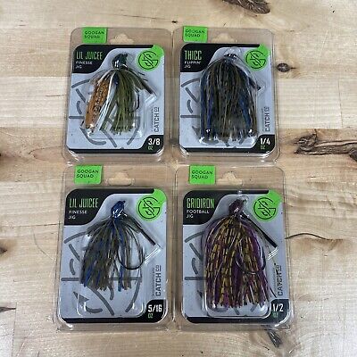 Lot of 4 Googan Squad Lil Juicee Thicc Gridiron Fishing Jig Assorted Sizes  New 