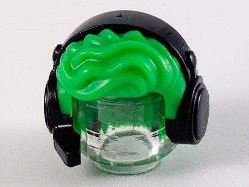 LEGO - Minifig, Hair Male Tousled with Black Headset with LEGO - Minifig, Hair Male Tousled with Black Headset with