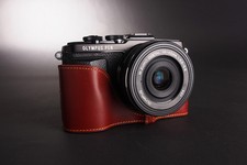 Handmade Genuine real Leather Half Camera Case bag cover for Olympus EPL7 E-PL7