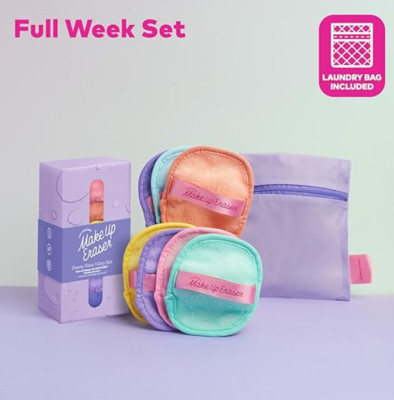 The Original MakeUp Eraser Dewy Glow 7-Day Set w/ Laundry Bag NWB