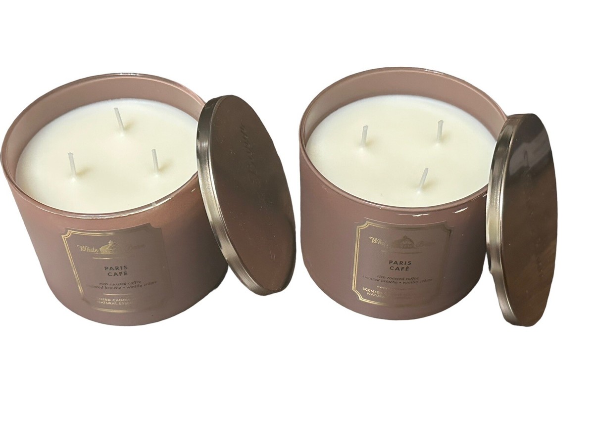 BATH BODY WORKS WHITE BARN 3-WICK SCENTED CANDLE PARIS CAFE