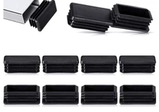 1inX2in Square Plastic Plug Cap Cover Black 10 pack
