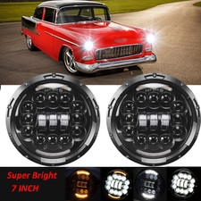 2x For Jeep Wrangler Jk Tj Lj Halo Amber 7 Led Headlights Drl Lights Combo
