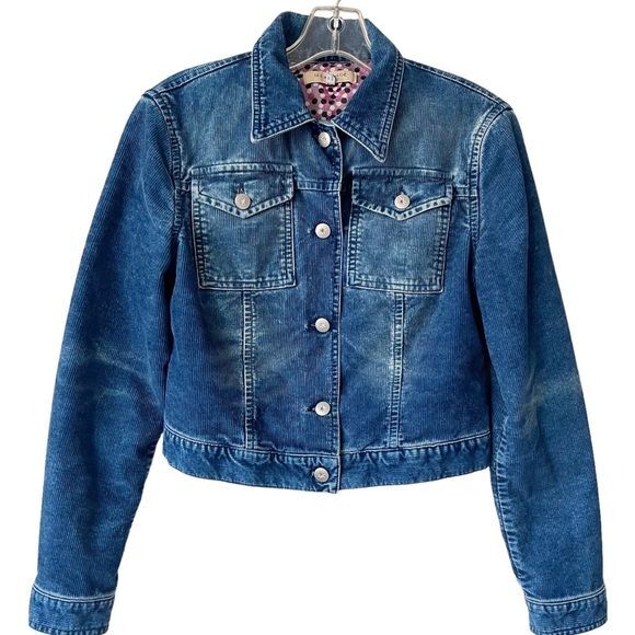 SEE BY CHLOE Womans Jacket Cropped corduroy Lined Distressed